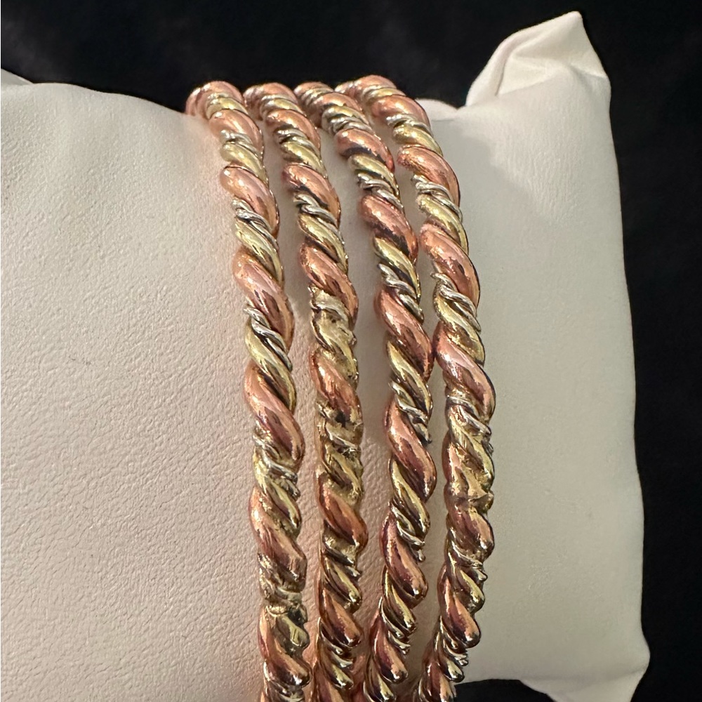 Brass and copper Twisted Healing Bracelet - 8 Copper & Brass Cuff Bangle.